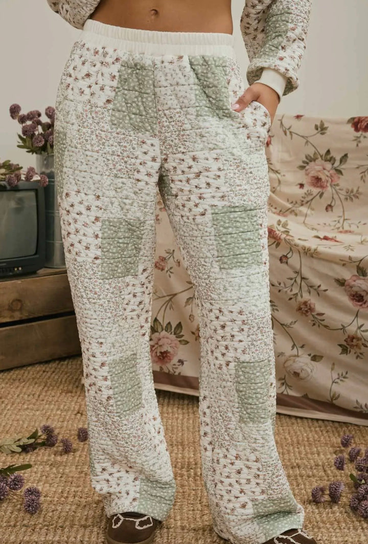 Sage Patchwork Joggers