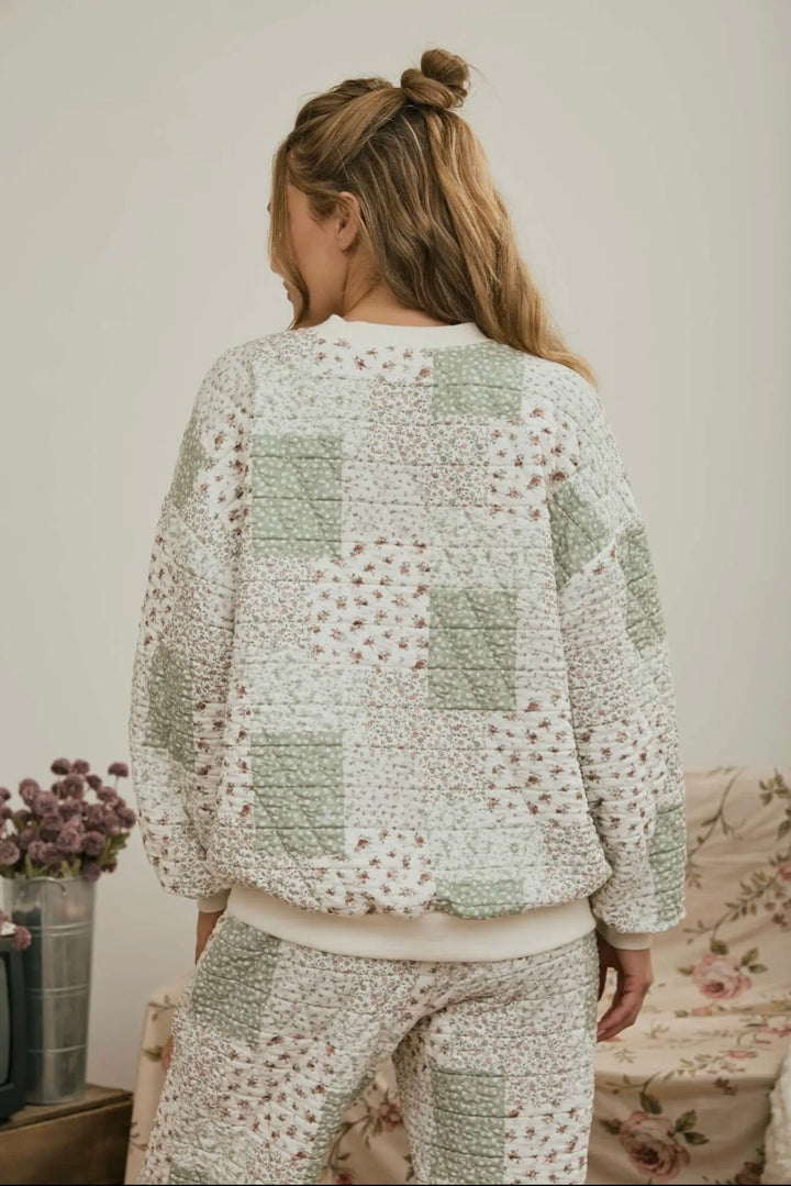 Sage Patchwork Top