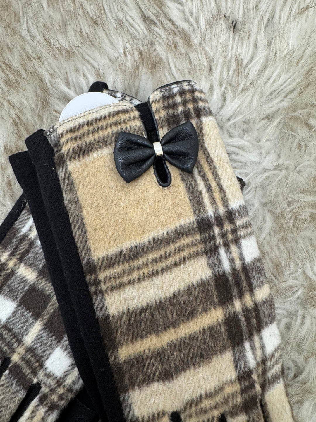 Tan Bow Gloves