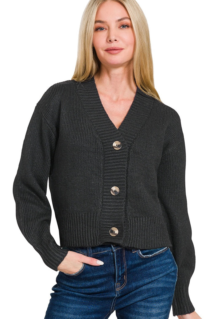 Black Button Sweater
