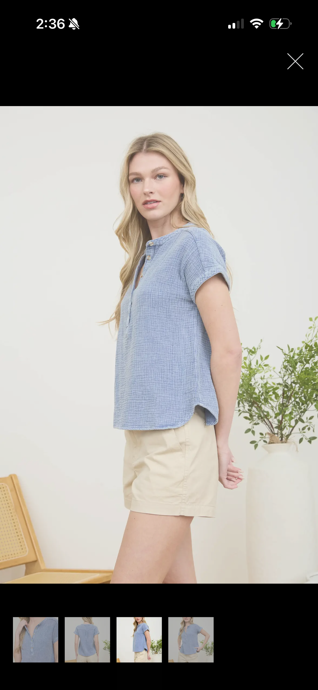 Chambray Henley Blouse