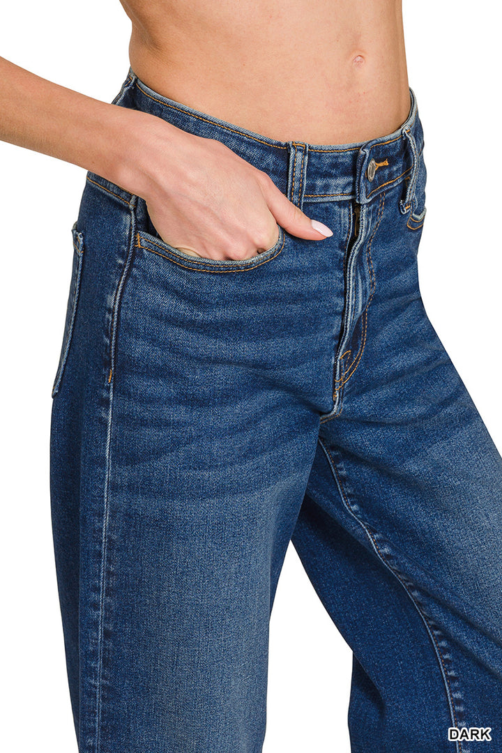 Dark Wash Straight Leg Jeans
