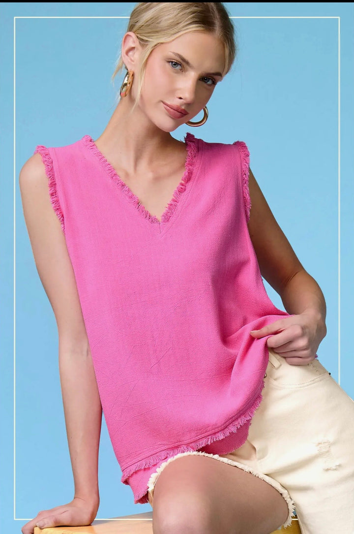 Hot Pink Gauze Top