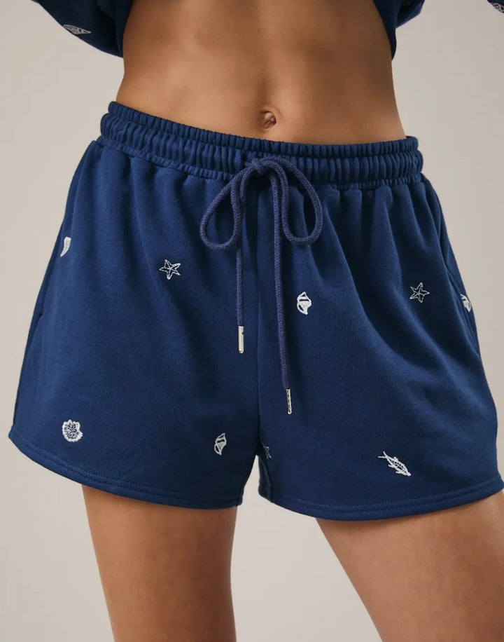 Embroidered Marine Shorts