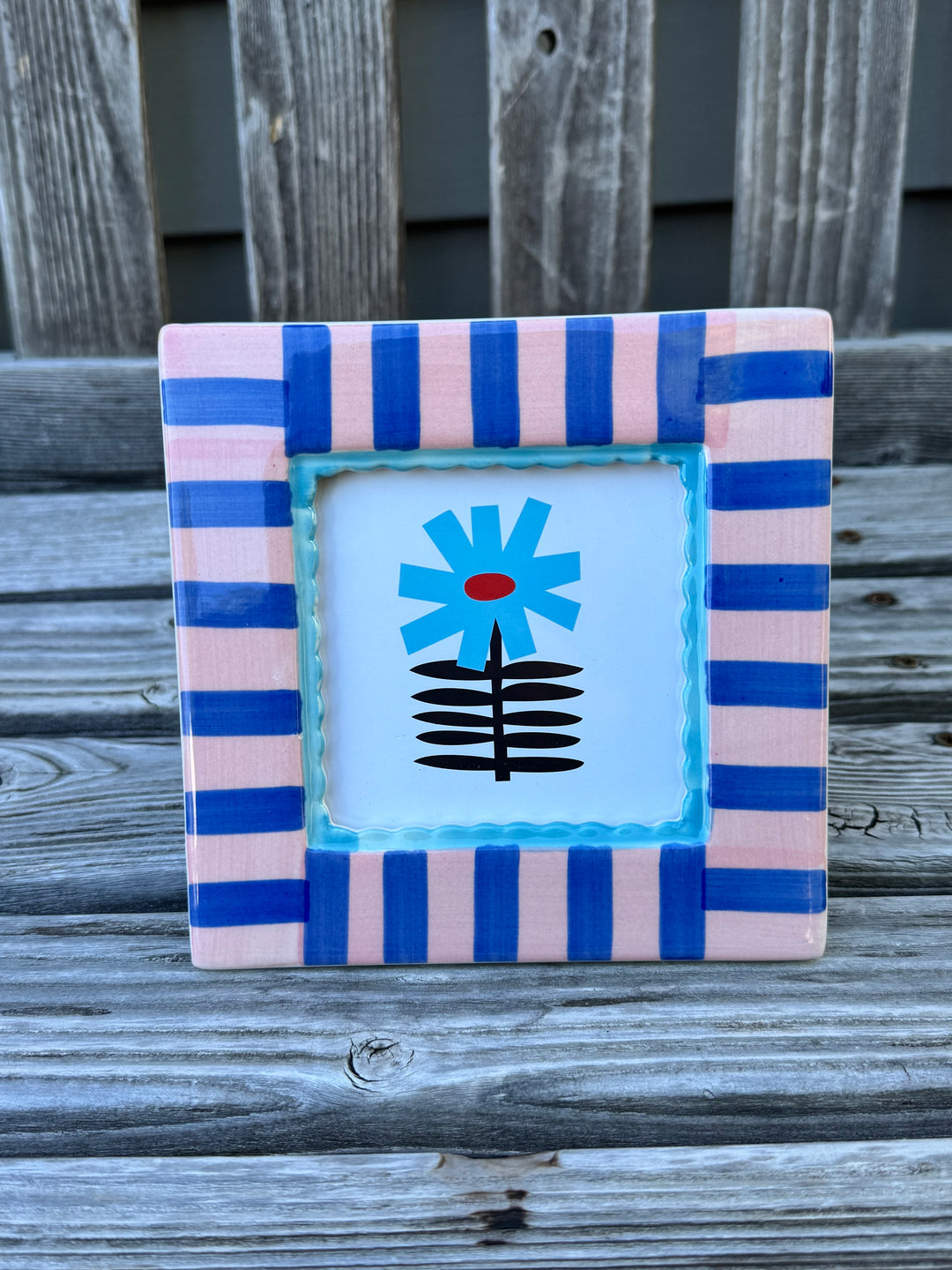 Ceramic Photo Frame- Stripes