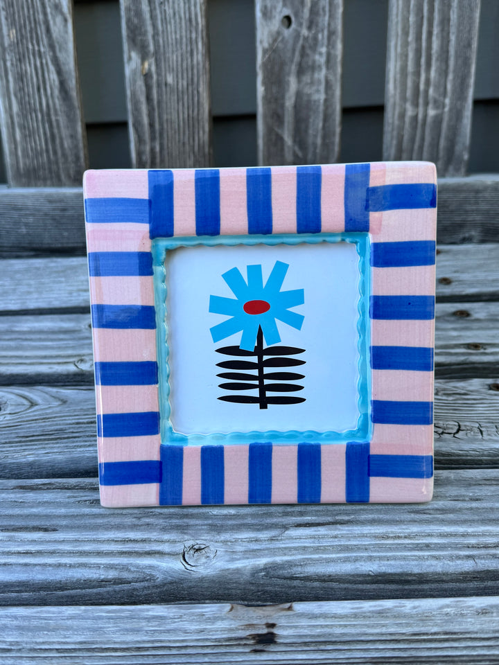 Ceramic Photo Frame- Stripes