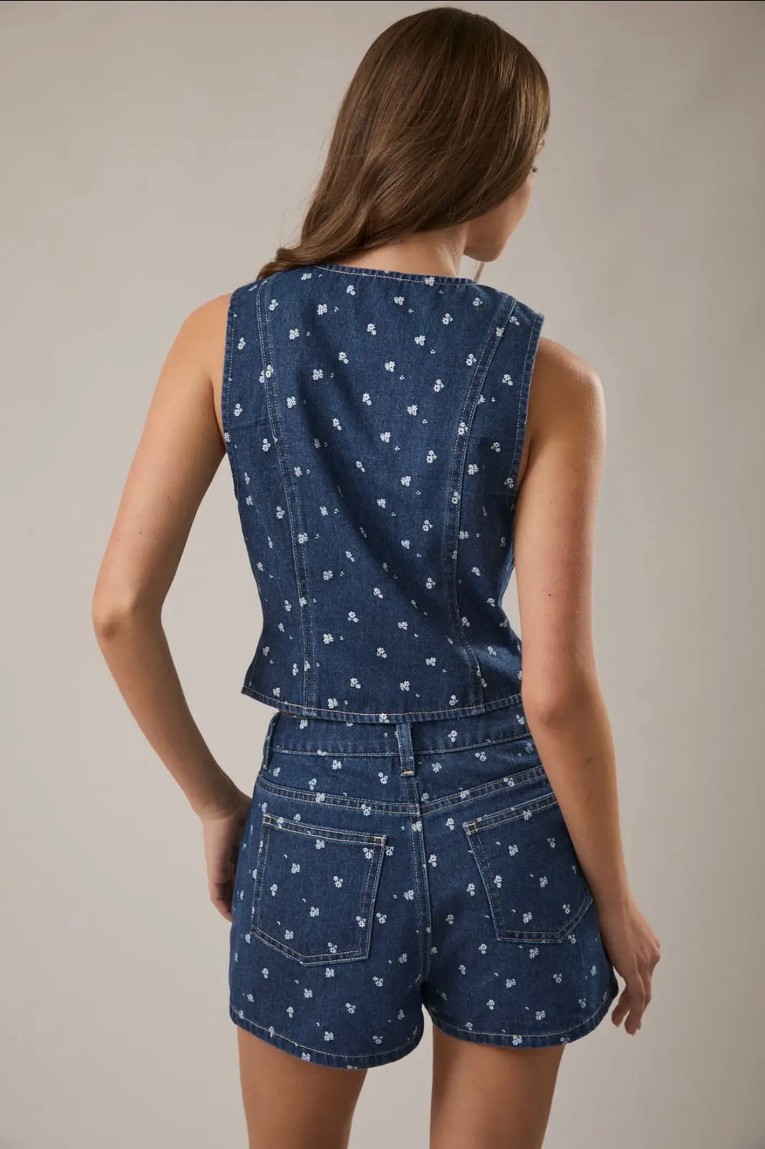 Denim Daisy Vest