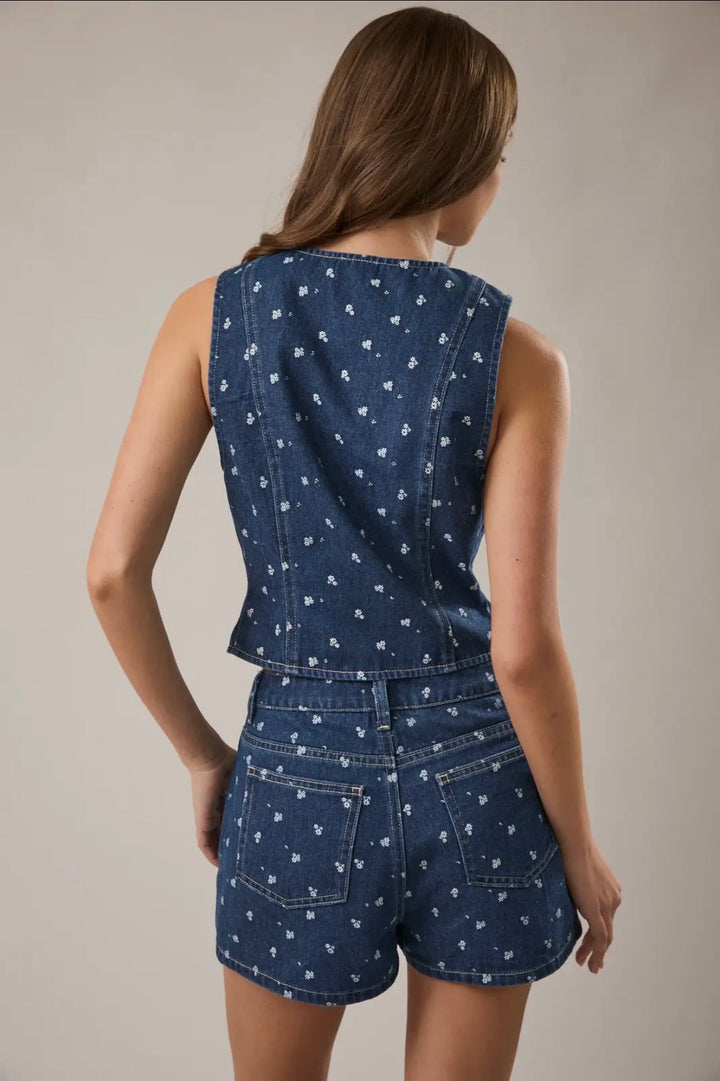 Denim Daisy Vest