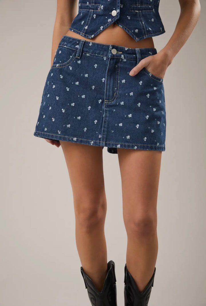 Denim Daisy Skort
