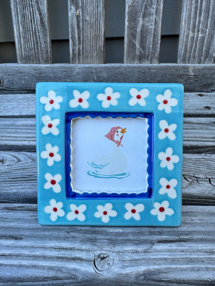 Ceramic Photo Frame - Blue Flowers