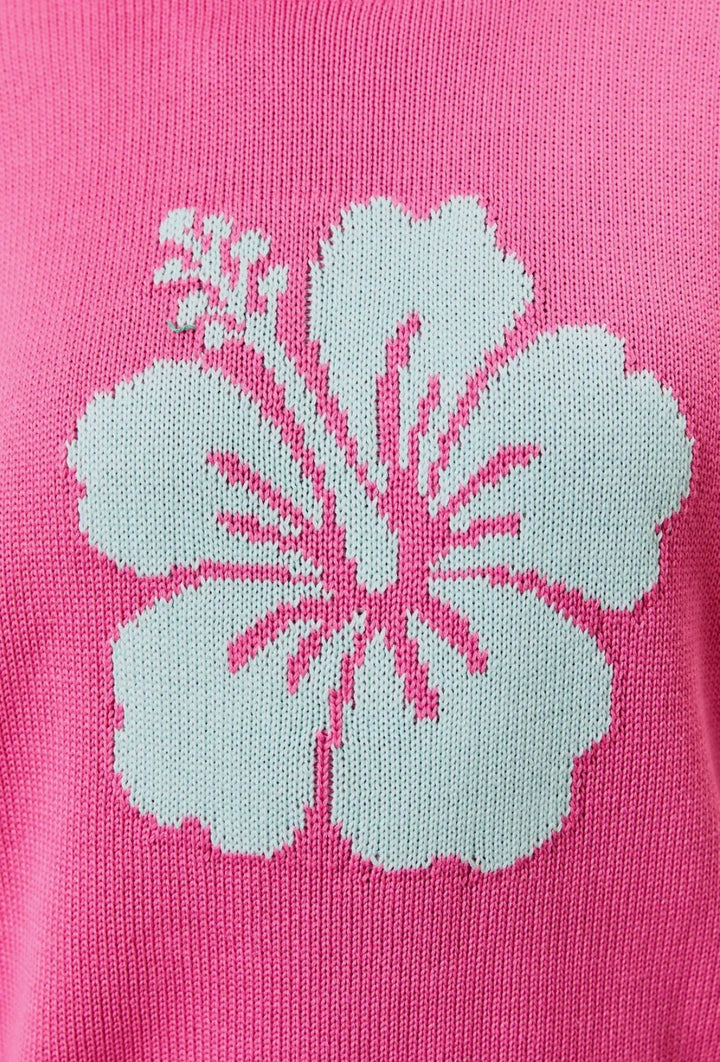 Pink Hibiscus Sweater