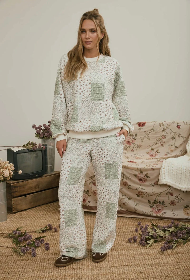 Sage Patchwork Joggers