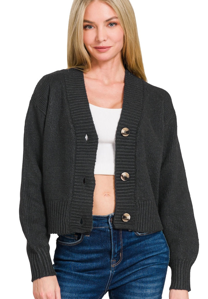 Black Button Sweater