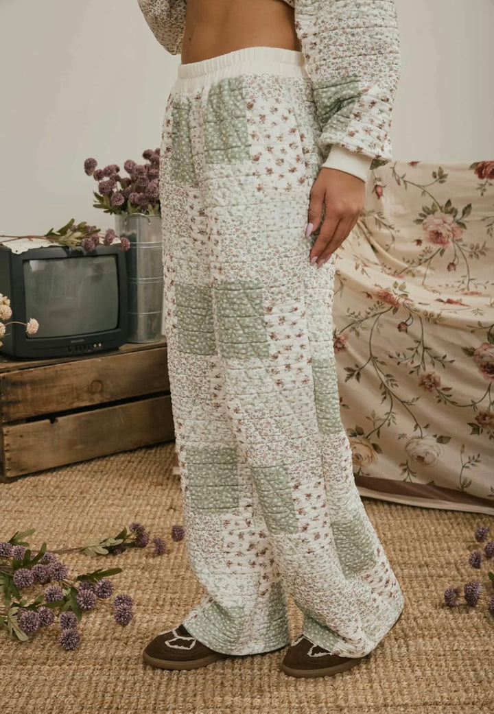 Sage Patchwork Joggers