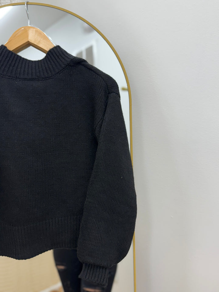 Black Button Sweater