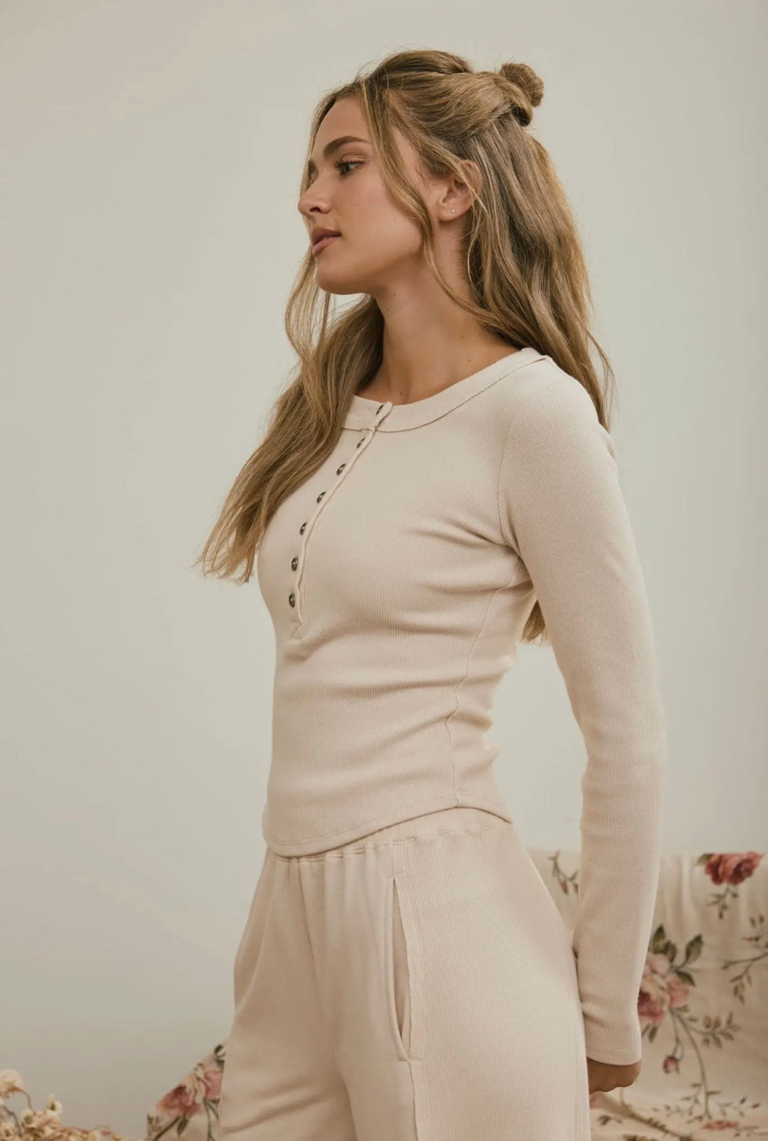 Beige Henley