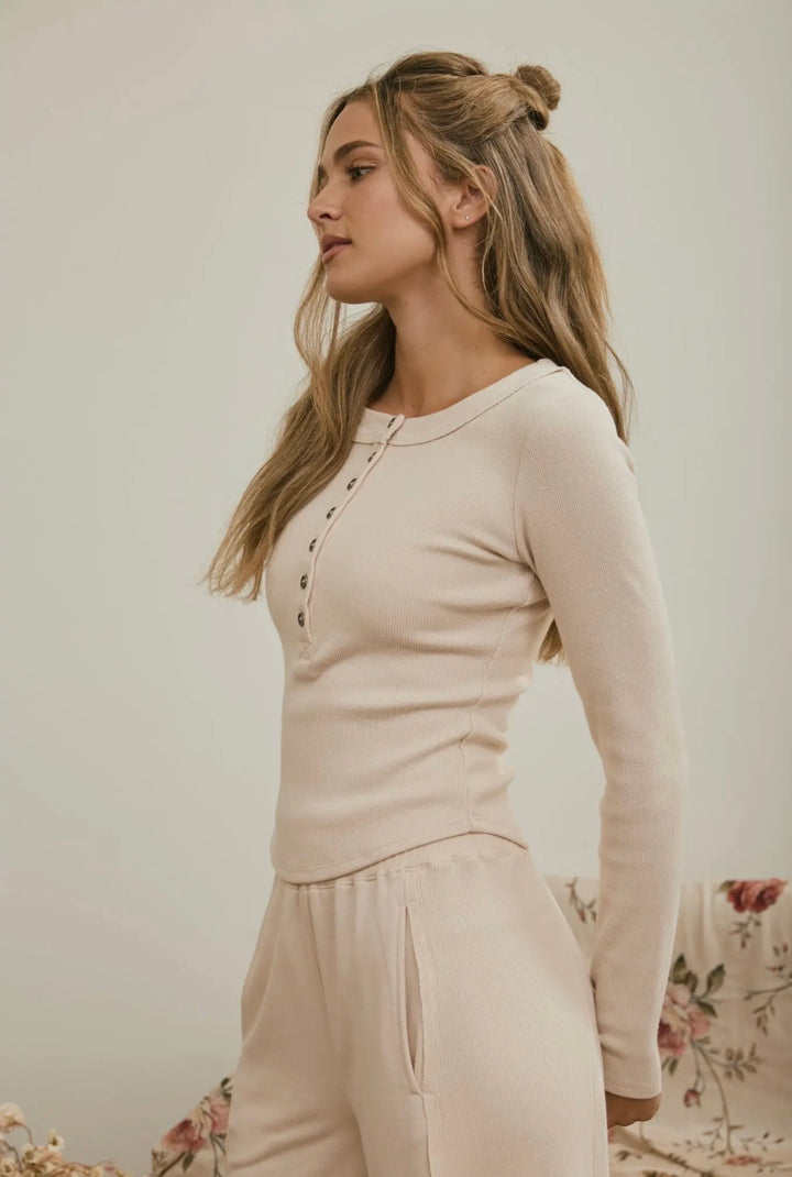 Beige Henley