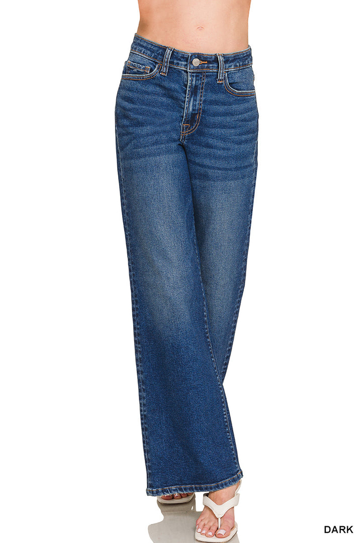 Dark Wash Straight Leg Jeans