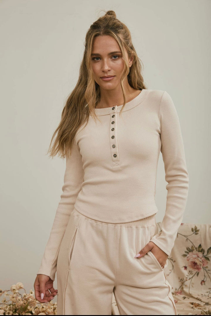 Beige Henley