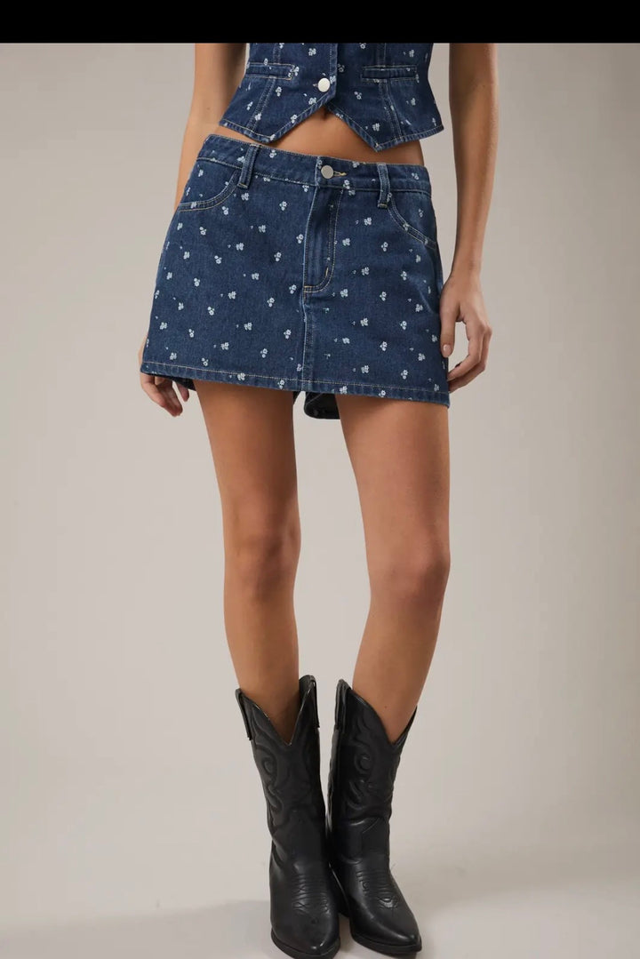 Denim Daisy Skort