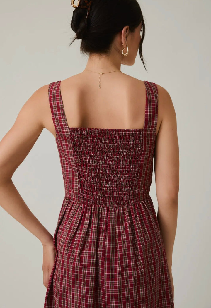 Fit & Flare Plaid Midi