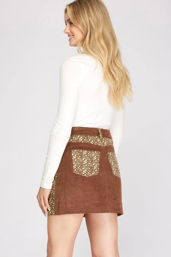 Mocha Floral Skirt