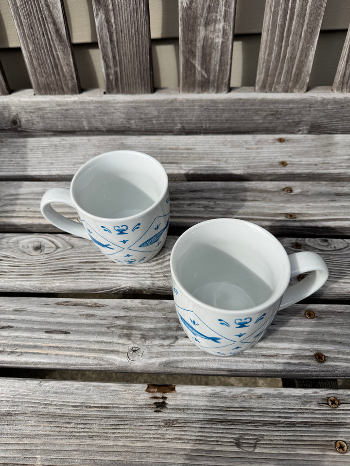 Blue fish mug