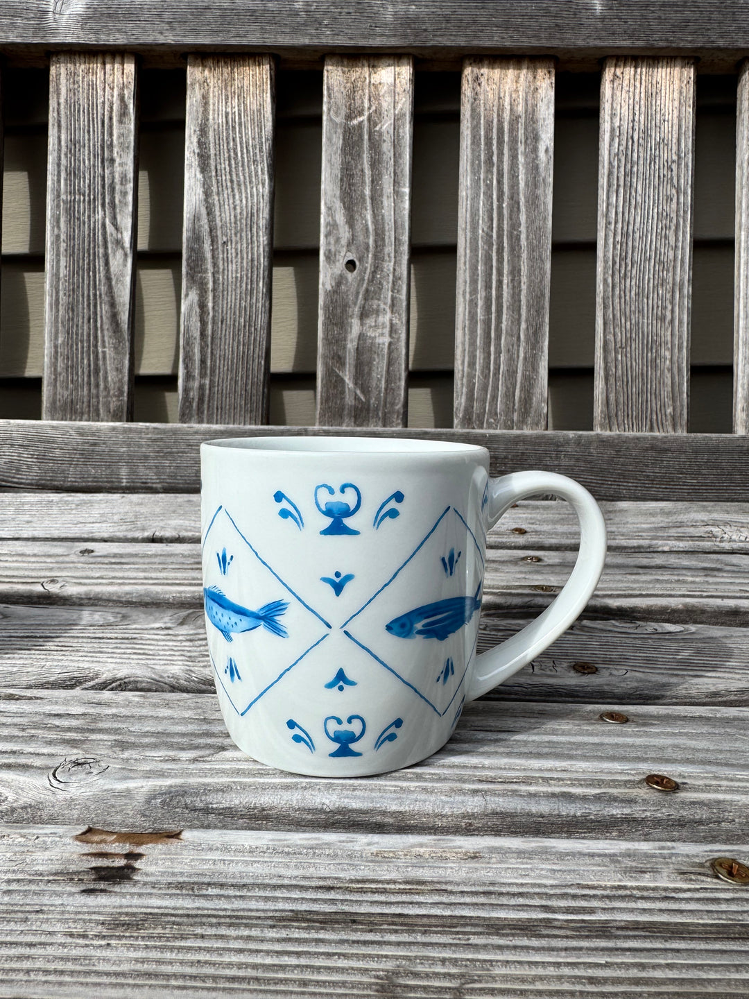 Blue fish mug
