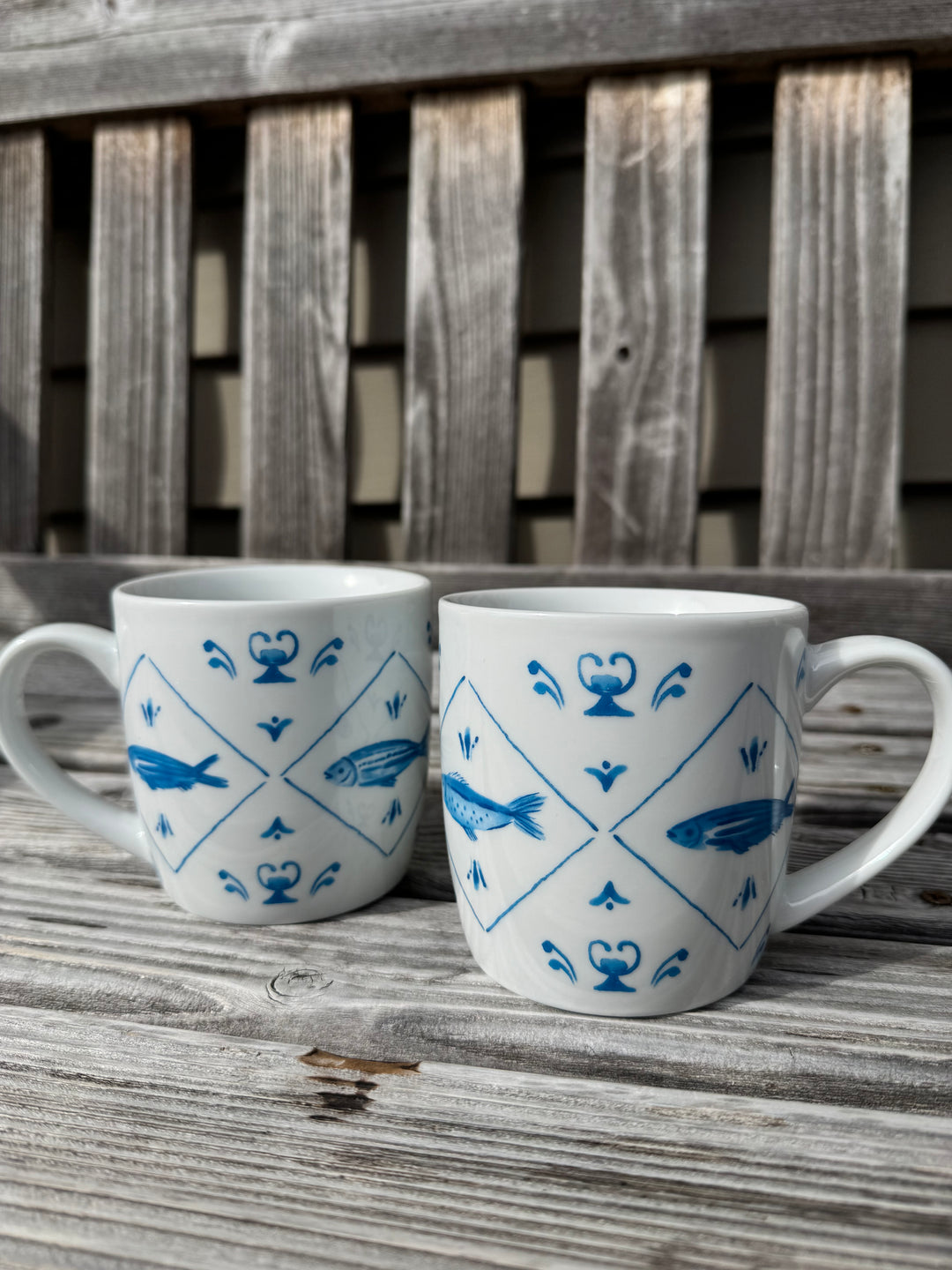 Blue fish mug