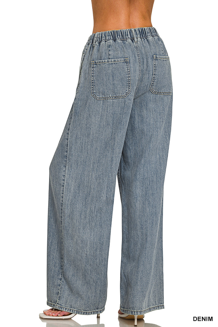 Boho Wide Leg Denim Pant