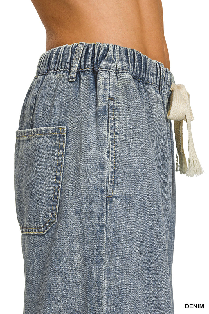 Boho Wide Leg Denim Pant